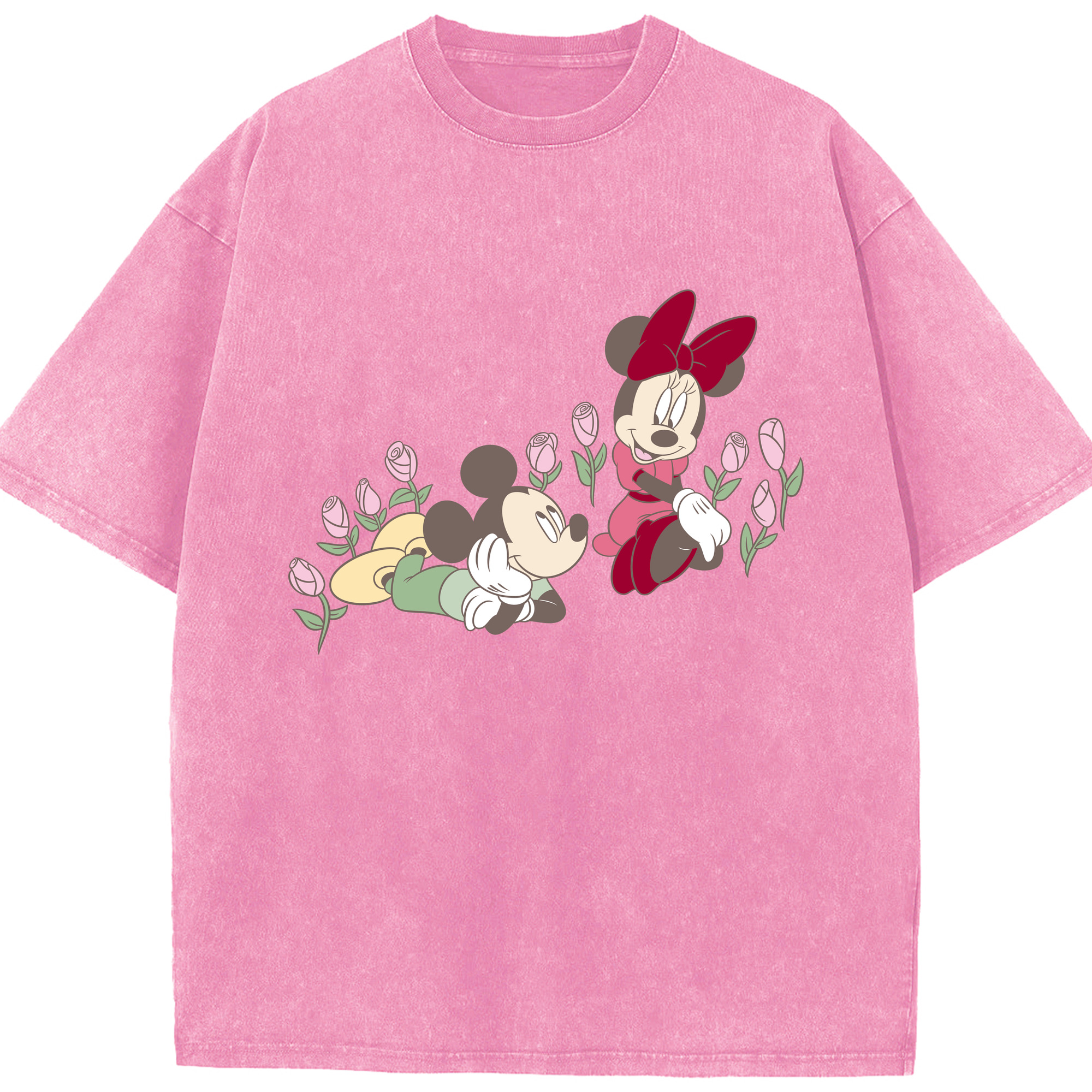（画像用） ミッキーマウス Mickey Mouse 綿100% ヴィンテージ風 半袖Tシャツ（フロントプリント）
